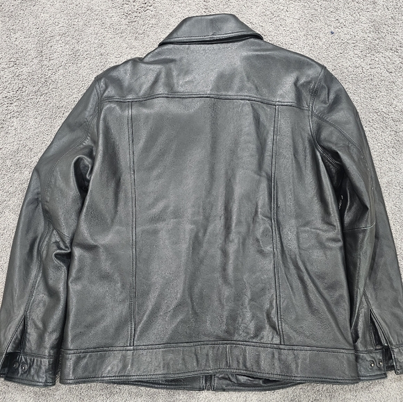 Mens Perry Ellis 100% Leather jacket sz L - Picture 2 of 7